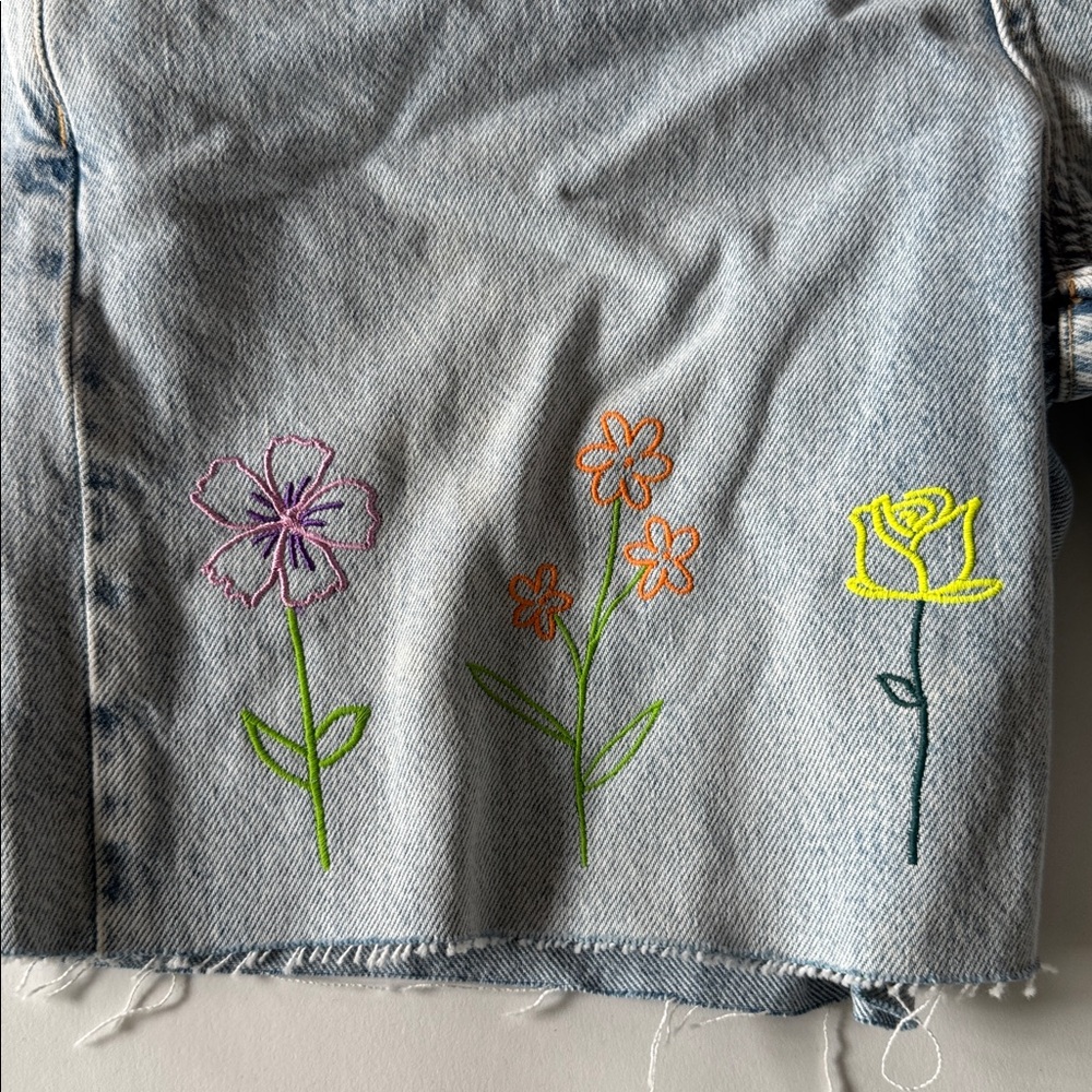 Free People We The Free  Floral Embroidered Short-Alls - Picture 6 of 10
